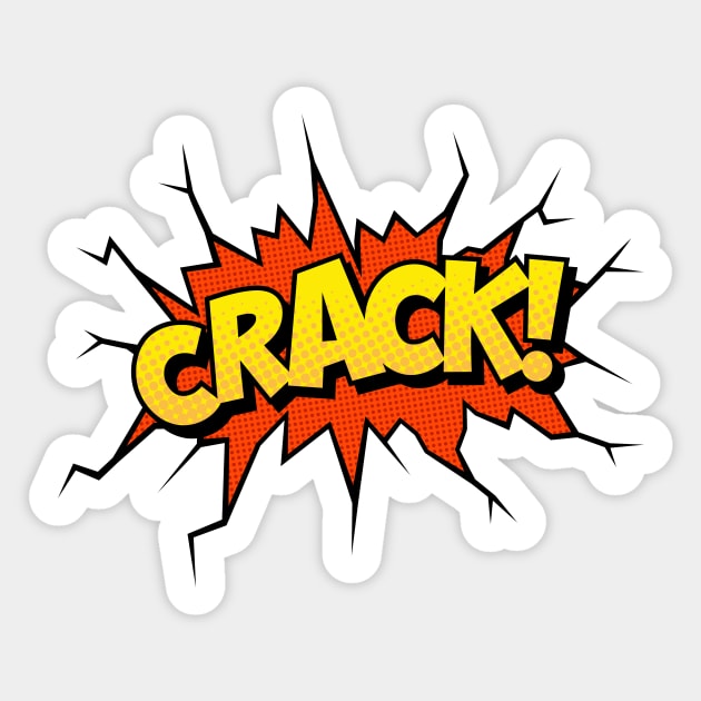 Crack! Comic Book Text Sticker by JunkyDotCom